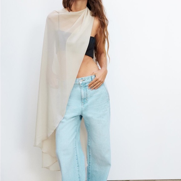 Zara Tops - Zara Asymmetric Gauze Cape